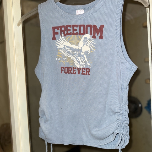 No Boundaries Tops - No Boundaries Blue Freedom Tank Top